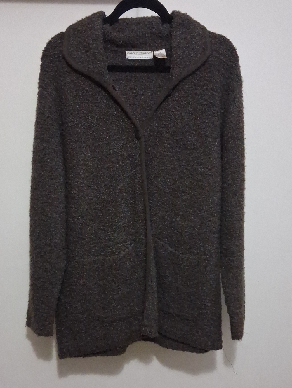 Carolyn Taylor Brown Textured Hooded Cardigan
